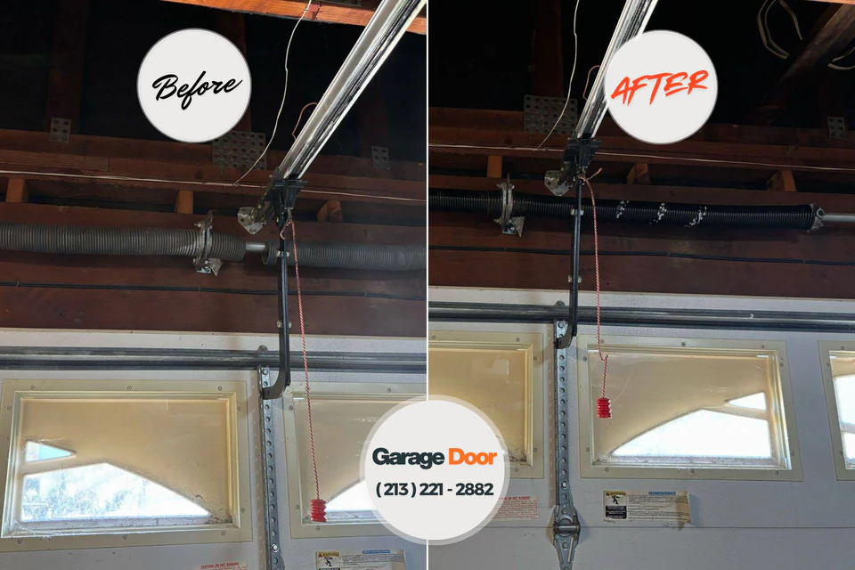 Before and after: garage door repair Afton, WY